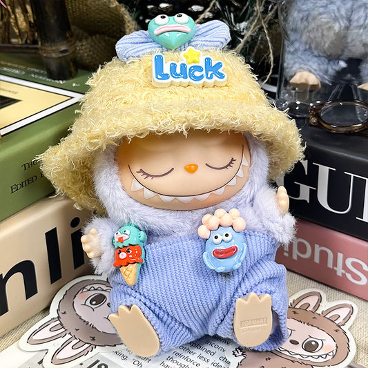 Blue Big-Mouth Fish set (luck hat + headpiece + overalls)