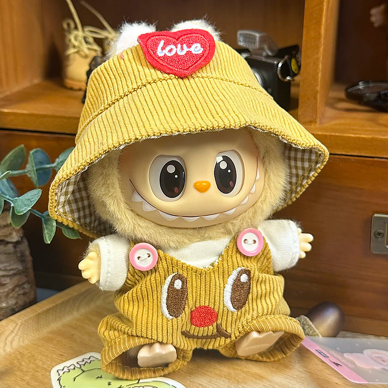 Butter Bear set (heart hat + T-shirt + overalls)