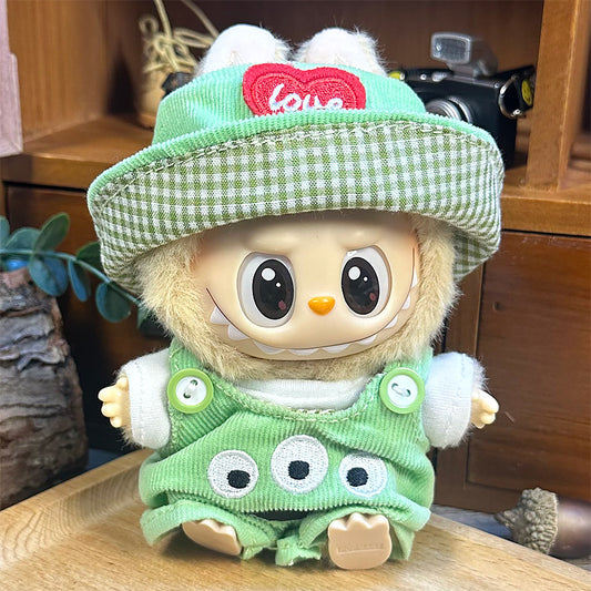 Three-Eyed Alien set (heart hat + T-shirt + overalls)