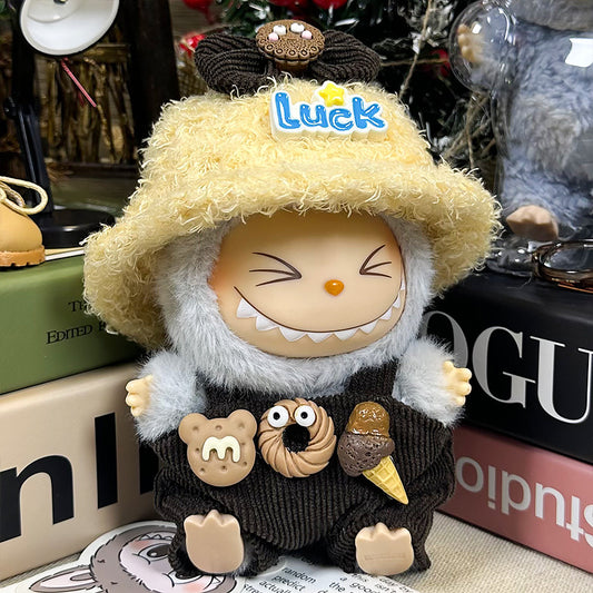 Brown Donut set (luck hat + headpiece + overalls)